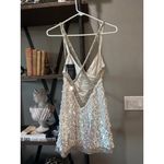 retrofete Ivana Sequin Rhinestone Mini Dress White & Silver Womens Size XS Photo 14