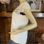 American Eagle  OUTFITTERS BEIGE OPEN FRONT LACE CARDIGAN BLOUSE (M) Photo 2