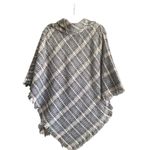 st. john's bay St. John’s Bay Plaid Tweed Asymmetrical Wrap with toggle Closure. Size Medium Photo 4