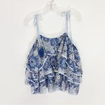 Rebecca Minkoff Dena Cold Shoulder Blouse Blue Floral Lace NWT Size Small Photo 8