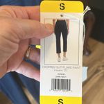 Flare Navy Blue Leggings Crop Comfy Soft Womens Small Pockets Photo 13