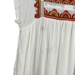 Free People  White Embroidered Mini Dress Cutout Back Boho Festival Size Small Photo 1