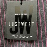 NWT! Just West Art Finish Dark Gray Pink Pinstripe Crop Pants Italian 44 / US 8 Photo 3