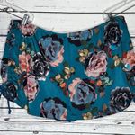 Cacique Swim by Sz 28 Blue Floral Print Ruched Bathing Suit Swim Skirt w/ Panty Photo 2
