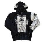 The Hundreds  x Riddick Art - Zip Front Hoodie in Black & White Photo 0