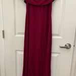 Modcloth Elegant Off-Shoulder Maxi Dress in Deep Red Photo 0