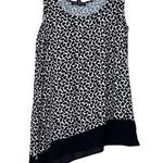 August Silk  medium womens black white ditsy lace sleeveless scoop neck tank knit Photo 0