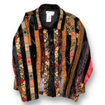 Coldwater Creek Vintage  Velvet Patchwork Sequin Jacket Petite Medium Boho Photo 5