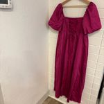 Jason Wu  magenta puff sleeve cross back dress Photo 6