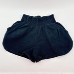 Marine layer Cali Double Cloth Black Gauze Smocked Shorts Beach Summer Small Photo 3