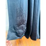 AMUR Black Satin Pleated Bustier Rib Cut Photo 10