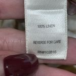 Garnet Hill  Linen Pants Women Large Brown White Floral Cropped Wide Leg Pull On Photo 7