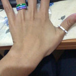 Boutique NEW Unisex White Ceramic Pave Diamond Sterling Silver Band Ring, Size 6 Photo 13