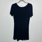Vintage Black Babydoll Stretch Jersey Knit Short Sleeve Mini Dress Fit Flare 90s Photo 5