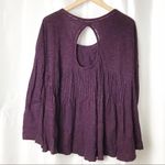 Free People  Cutout Back Babydoll Top size S Boho Purple Flowy Peasant Photo 7