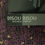 Bisou Bisou asymmetrical purple sweater with gold sequins throughout Medium EUC Photo 6