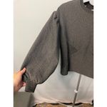 EXPRESS ‎ Gray Quilted Pullover Top XS Long Sleeve Round Neck Casual Photo 1