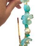 Fairy Headband with Lucite Flowers, Turquoise, Czech Glass and Glass Pearls Blue Photo 6