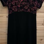 Another Thyme Size Large Maxi Velvet Dress Sparkly Red Floral Whimsigoth Black Photo 2