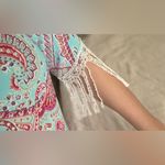 Lucy Love Paisley Print 100% Rayon Cold Shoulder Peasant Mini Delaney Dress Sz M Photo 7