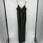 BHLDN  Freya Satin Charmeuse Maxi Slip Dress Moss Green Bridesmaid Size 14 NWT‎ Photo 2