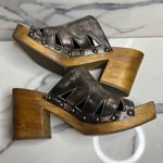 Matisse Women's Distressed Leather Festival Boho Retro Wood Mules Kara Clog Sz 9 Brown Photo 5