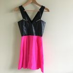 MASON by Michelle Mason Leather Silk Cutout‎ Dress Black Size 0 Photo 2