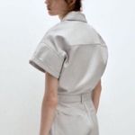 ZARA  silver denim short romper  Photo 1