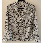 Cupshe Black White Spotted Blazer Long Sleeve Button Up Blouse Women's Size XS Photo 5