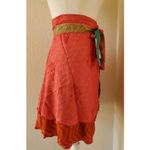 Wevez Clothing Wrap Skirt Silk Blend Reversible One Size Boho Lagen Look NWT Photo 6