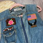 Vintage Harley Davidson patchwork denim vest motorcycle Blue Size L Photo 2