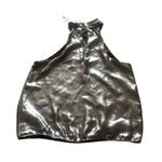 Parker NEIMAN MARCUS METALLIC SHIMMER HALTER SLEEVELESS CRISS CROSS BLOUSE XS Photo 7