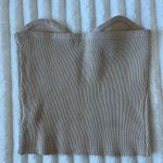 Crescent  Rita Tan Strapless Knit Crop Top Photo 2