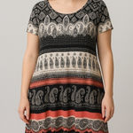 Sandra Darren  Size 28W Paisley Short Sleeve Dress Photo 0