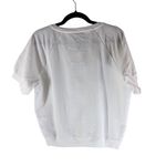 J.Crew  Womens University Terry Short Sleeve Lace Up Shirt White S Photo 2