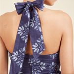 Modcloth Haute Happenstance Blue Floral Shibori Fit & Flare Halter Dress Medium. Photo 7