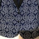 QMack Brocade Floral Tuxedo Blazer Blue Size 4 Photo 2
