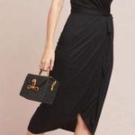 Maeve  Mayer midi faux wrap dress black sz medium‎ Photo 0