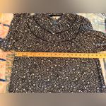 BODEN US10/UK14 Ruched Yoke Jersey Button Up Blouse Ditsy Black White Floral Size 10 Photo 9