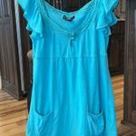 Wet Seal Flowy Blue Retro Top Womens Medium Photo 4