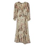 Veronica Beard  Derby Silk Dress Size 4 Midi Oat Multi Faux Wrap Lined Side Slit Photo 2