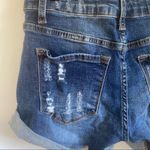 Kancan Distressed ripped Dark Wash Jean shorts Blue Size 26 Photo 10