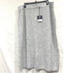 Vera Wang Simply  Sweater Knit Midi Skirt Women’s XL Stretch Light Grey Photo 1