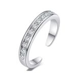 Boutique NEW White Gold Filled Adjustable Toe Pinky Midi Finger Simulated Diamond Ring‎ Photo 0