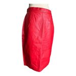 Andrew Marc  Red Vintage 80s Leather Skirt Size 14 Photo 5