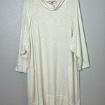 OVI  Ivory Knit Extremely Oversized Cowl Neck Midi Dress with Pockets Size L Photo 0