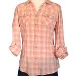 Ruff Hewn Orange Button Down Flannel Top •Size Medium Photo 1