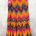 Sunny Leigh Maxi Skirt Women Medium Tiered Pleated Chevron Boho Dopamine Western Photo 1