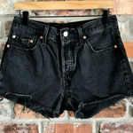 Levi's Levi’s 501 Black Denim Jean Shorts Cut Off High Rise, 28 Photo 0
