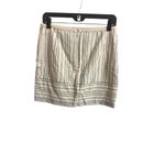 Madewell  Cotton Linen Blend Mini Skirt Womens Size 4 Ivory Pinstriped Lined Photo 2